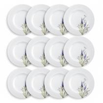 Jogo 12 Pratos Raso Tramontina Porcelana 28 cm Lilla Jogo 12 Pratos Raso Tramontina Porcelana 28 cm Lilla