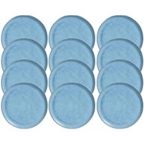 Jogo 12 Pratos Rasos de Sobremesa 21cm Azul Linhas Breeze Porto Brasil Petit Gâteau Brownie Jogo 12 Pratos Rasos de Sobremesa 21cm Azul Linhas Breeze Porto Brasil Petit Gâteau Brownie