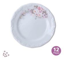 Jogo 12 Pratos Rasos Jantar Porcelana Schmidt Eterna Pomerode
