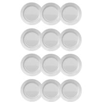 Jogo 12 Pratos Rasos Menu 26cm Vidro Duralex Liso Branco
