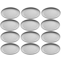 Jogo 12 Pratos Rasos Pretos Melamina 25,5cm Restaurante Bar Jogo 12 Pratos Rasos Pretos Melamina 25,5cm Restaurante Bar