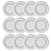 Jogo 12 Pratos Rasos Stoneware Porto Brasil 27,5cm Eventos