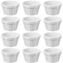 Jogo 12 Ramekins Brancos Canelados 90ml para Geleias Maionese Chimichurri Uno Coza
