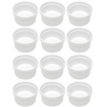Jogo 12 Ramequins 50ml Canelado Porcelana Classic Branco Lyor Servir Petiscos