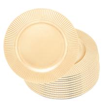 Jogo 12 Sousplat de Mesa Redondo Primer Dourado Plástico Lyor 33cm Jogo 12 Sousplat de Mesa Redondo Primer Dourado Plástico Lyor 33cm