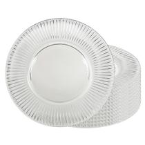 Jogo 12 Sousplat Redondo de Cristal Renaissance Transparente Lyor 31,5cm