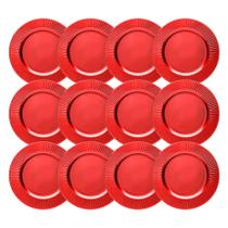 Jogo 12 Sousplat Redondo Primer Plástico Vermelho 33cm Lyor Jogo 12 Sousplat Redondo Primer Plástico Vermelho 33cm Lyor
