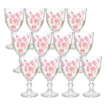 Jogo 12 Taça de Vidro Decorada Flores Borboletas Spring para Água e Vinho Haüskraft 350ml Jogo 12 Taça de Vidro Decorada Flores Borboletas Spring para Água e Vinho Haüskraft 350ml