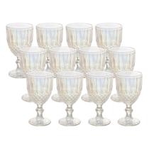 Jogo 12 Taça de Vidro Furta Cor Greek Rainbow para Água Transparente 345ml Wolff