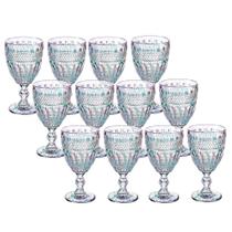Jogo 12 Taça de Vidro Furtacor Ametista Rainbow Luxo 340ml Em Casa Tem