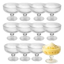 Jogo 12 Taça para Sobremesa de Cristal Lines Canelada Wolff 300ml