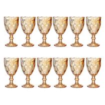 Jogo 12 Taças Champanhe 330ML Metalic Vidro Ambar Resistente Jogo 12 Taças Champanhe 330ML Metalic Vidro Ambar Resistente