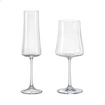 Jogo 12 Taças Cristal Champagne E Vinho Branco Linha Xtra