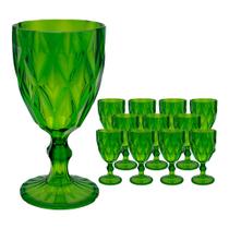 Jogo 12 Taças de Acrílico Verde Diamond Diamante Festa Piscina Plástico 330ml Lyor Jogo 12 Taças de Acrílico Verde Diamond Diamante Festa Piscina Plástico 330ml Lyor