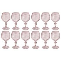 Jogo 12 Taças de Plástico para Água Suco Drinks Bebidas 350ml UZ Rosa Transparente