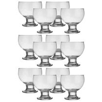 Jogo 12 Taças de Sobremesa em Vidro Potes Incolor 400ml Doces Frutas Paulista Nadir