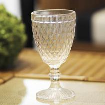 Jogo 12 Taças de Vidro Bico de Abacaxi para Água Cor Transparente Lyor 260ml