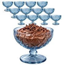 Jogo 12 Taças De Vidro Sobremesa Azul Diamante Sorvete Açai Luxo 400ml Jogo 12 Taças De Vidro Sobremesa Azul Diamante Sorvete Açai Luxo 400ml