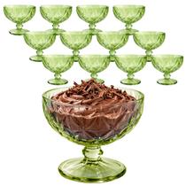 Jogo 12 Taças De Vidro Sobremesa Verde Diamante Sorvete Açai Luxo 400ml Jogo 12 Taças De Vidro Sobremesa Verde Diamante Sorvete Açai Luxo 400ml