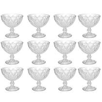Jogo 12 Taças Diamond Lyor Sobremesa 250ml Vidro Transparente Tigela Pote Doces Jogo 12 Taças Diamond Lyor Sobremesa 250ml Vidro Transparente Tigela Pote Doces