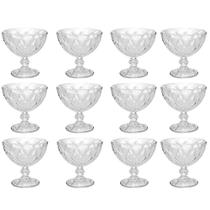 Jogo 12 Taças Diamond Lyor Sobremesa 250ml Vidro Transparente Tigela Pote Doces Jogo 12 Taças Diamond Lyor Sobremesa 250ml Vidro Transparente Tigela Pote Doces