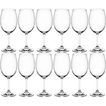 Jogo 12 Taças Sense de Vidro Cristal 450ml Transparente para Vinho Tinto Branco Rose