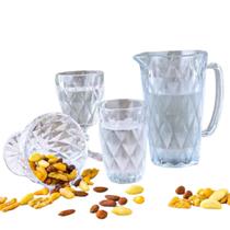 Jogo 12 Taças Sobremesas Vidro 335 ML Diamante Transparentes