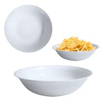 Jogo 12 Tigela Bowl Melamina Branca 670ml Saladeira