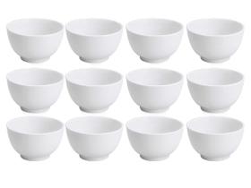 Jogo 12 Tigelas de Porcelana Branca Bowl 2ª Linha 510ml Cumbuca Japonesa - Bela Vista