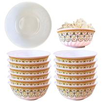 Jogo 12 Tigelas Melamina 530ml Bowl Sobremesa Durável