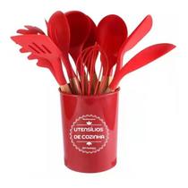 Jogo 12 Utensílios Silicone Colher Espátula Concha Cozinha Jogo 12 Utensílios Silicone Colher Espátula Concha Cozinha