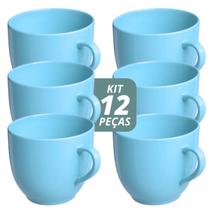 Jogo 12 Xícara Chá Café 170ml Azul em Porcelana - Mundo da Porcelana Jogo 12 Xícara Chá Café 170ml Azul em Porcelana - Mundo da Porcelana