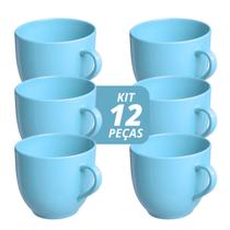 Jogo 12 Xícara Chá Café 95ml Azul em Porcelana - Mundo da Porcelana Jogo 12 Xícara Chá Café 95ml Azul em Porcelana - Mundo da Porcelana