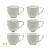 Jogo 12 Xícara Chá Café 95ml Branco em Porcelana