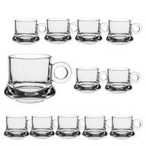 Jogo 12 Xícara de Café Caneca Vidro Robusta Lisa 85ml Em Casa Tem