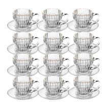 Jogo 12 Xícara de Café de Cristal com Fio de Ouro Império 110ml Wolff Jogo 12 Xícara de Café de Cristal com Fio de Ouro Império 110ml Wolff