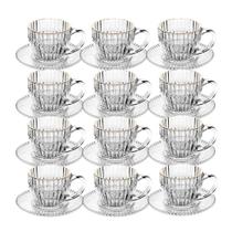 Jogo 12 Xícara De Café De Cristal Com Fio De Ouro Império 110ml Wolff Jogo 12 Xícara De Café De Cristal Com Fio De Ouro Império 110ml Wolff