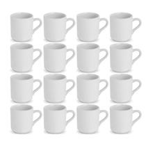Jogo 12 Xícara De Café Porcelana Branca Lisa 60ML Canequinha
