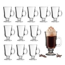 Jogo 12 Xícara para Cappuccino e Café Caneca Irish Irlandesa Vidro Transparente 114ml Haüskraft Jogo 12 Xícara para Cappuccino e Café Caneca Irish Irlandesa Vidro Transparente 114ml Haüskraft