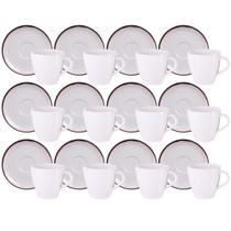 Jogo 12 Xícaras de Café com Pires 200ml Porcelana Tramontina Canyon Chá Capuccino Mesa Posta Jogo 12 Xícaras de Café com Pires 200ml Porcelana Tramontina Canyon Chá Capuccino Mesa Posta