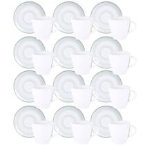 Jogo 12 Xícaras de Chá com Pires Porcelana 200ml Tramontina Lineare 24 Peças Mesa Posta Café Jogo 12 Xícaras de Chá com Pires Porcelana 200ml Tramontina Lineare 24 Peças Mesa Posta Café
