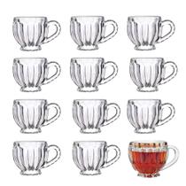 Jogo 12 Xícaras de Vidro para Chá Café Cappuccino Mali 200ml Em Casa Tem