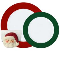Jogo 12un Pratos Rasos e Sobremesa Versa Natal Porcelana Germer