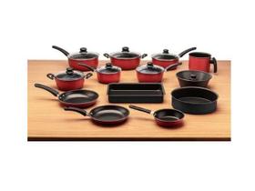 Jogo 13 Peças Panelas Vermelho Completo Antiaderente Teflon Jogo 13 Peças Panelas Vermelho Completo Antiaderente Teflon