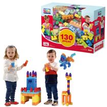Jogo 130 Peças blocos de montar Grande Brinquedos para Bebês Didatico Educativos