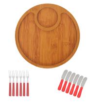 jogo 13pçs Petisqueira Tábua frios petiscos garfo e espátula