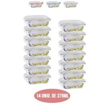 Jogo 14 Potes de Vidro Mantimentos Marmita Fit Tampa 370ml Jogo 14 Potes de Vidro Mantimentos Marmita Fit Tampa 370ml
