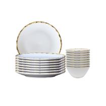 Jogo 14 Pratos Rasos e 14 Bowls 500ml Bambu 1ª Linha Scalla