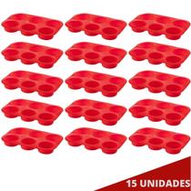 Jogo 15 Assadeira 6 CupCakes Silicone Antiaderente Sortida