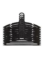 Jogo 15 Cabides Plásticos Preto Reforçado Adulto Closet